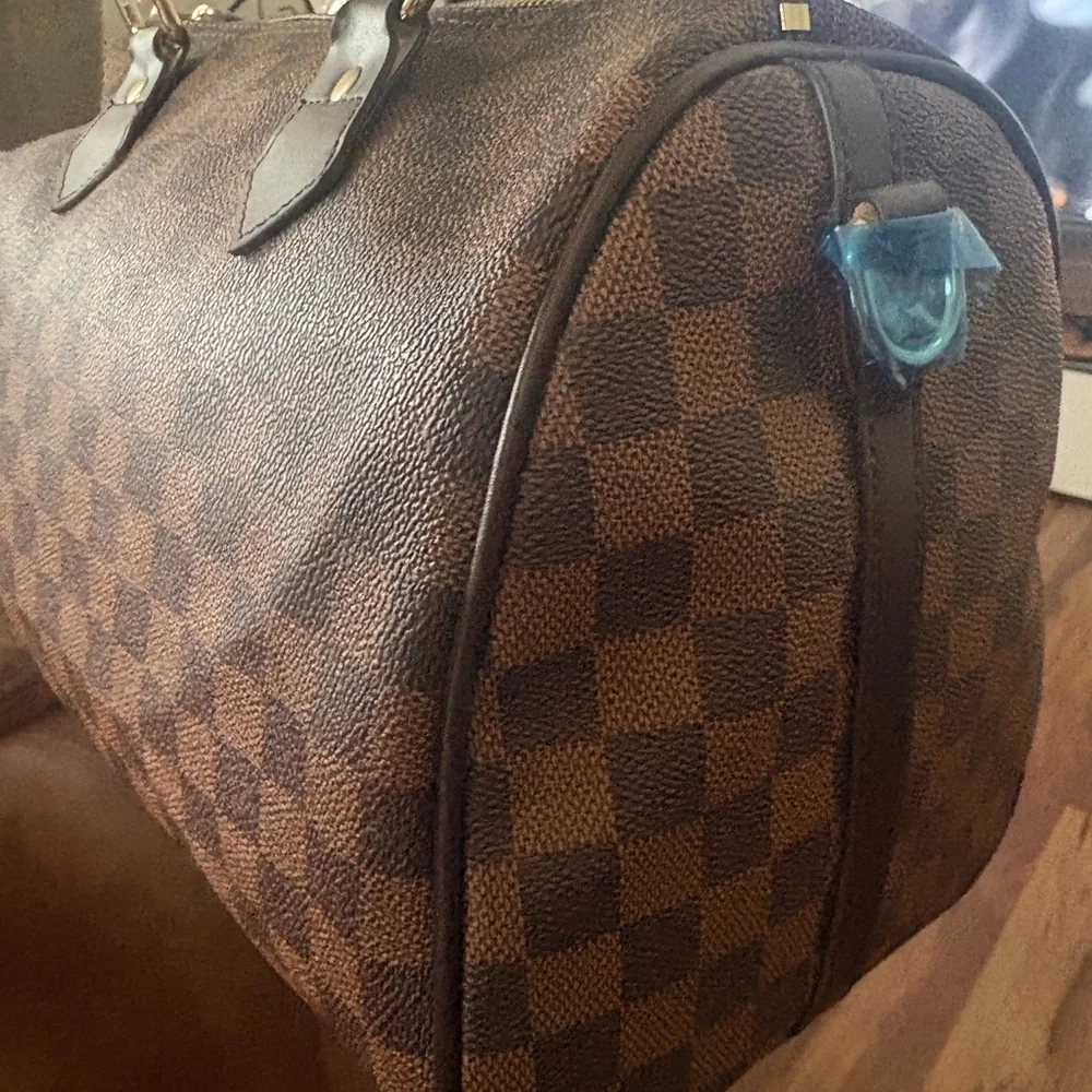 Checkered Brown Tote Bag - Picture 6 of 17